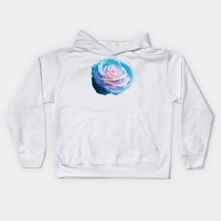 Cerulean blue rose Kids Hoodie